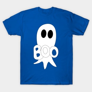 Cute Halloween ghost cartoon with BOO text T-Shirt